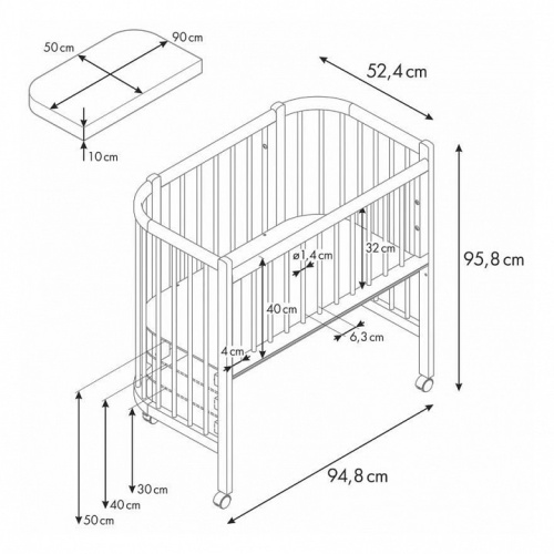 Кроватка Polini kids Simple 105, белый фото Кроватка Polini kids Simple 105, белый. Фото №10