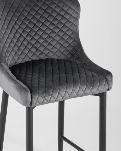 Стул полубарный Ститч велюр серый. Фото №9