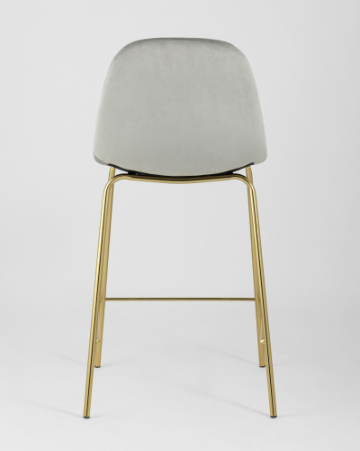 Стул полубарный Валенсия велюр серый золотые ножки. Фото №6