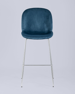 Стул барный Beetle со спинкой маренго хромированные ножки. Фото №5