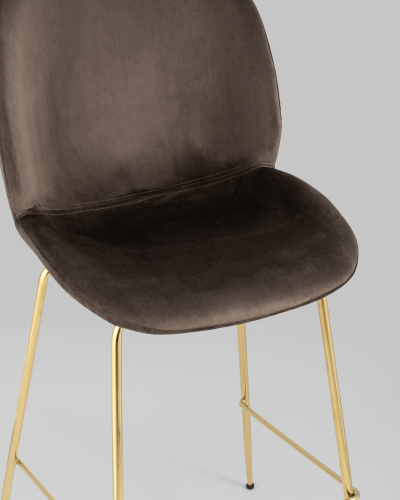 Стул полубарный Beetle со спинкой коричневый. Фото №9